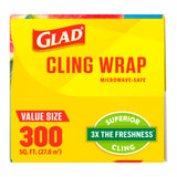 ClingWrap Plastic Food Wrap, 300 Square Feet